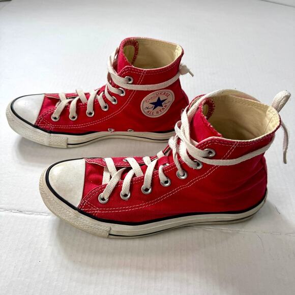 Converse Sneakers Hi Top Unisex W7.5 M5.5 Red Chuck Taylor All Star Retro M9621 - Picture 4 of 13